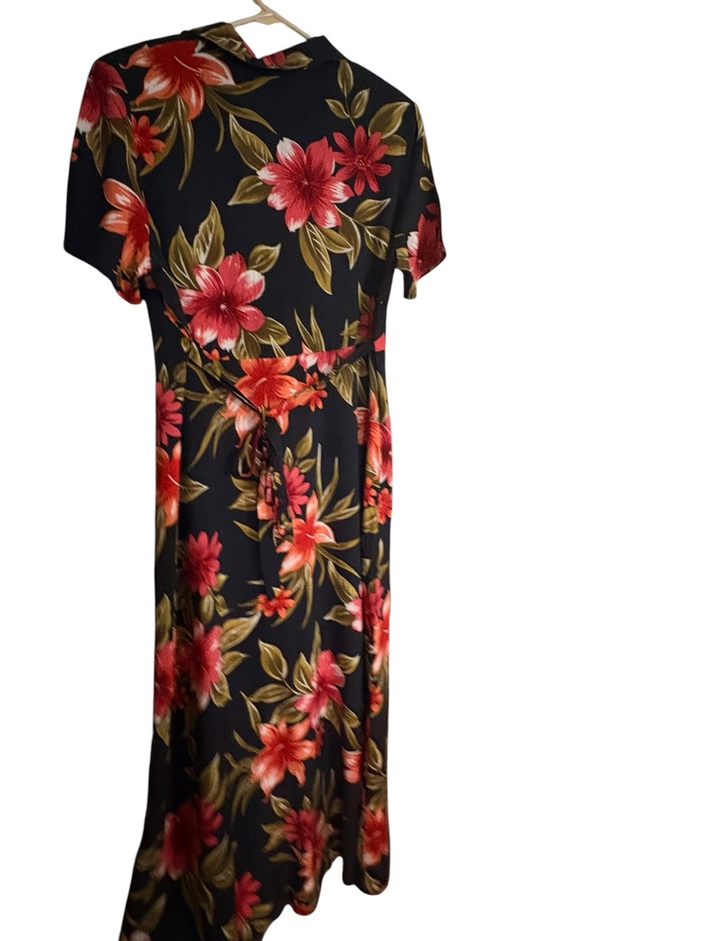 T & Company Vintage 90’s Floral Navy Button Up Tropical Casual Maxi Dress sz 12 - Picture 6 of 9